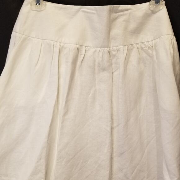 Larry Levine A- line Vintage Linen White Skirt Lightweight Comfortable Size 12 - Picture 3 of 9